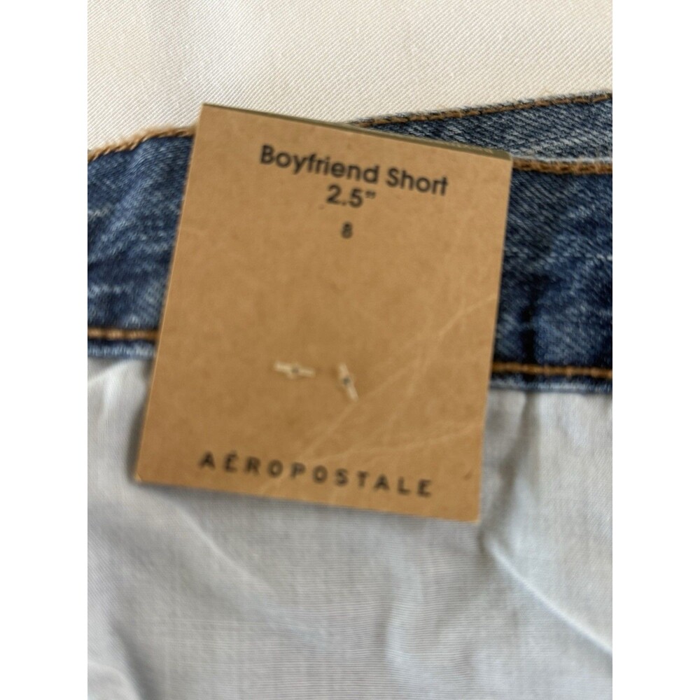 Aeropostale Aero Boyfriend Denim Short 2.5" Inseam NWT SZ 8 Button Fly Raw Hem - Picture 6 of 11